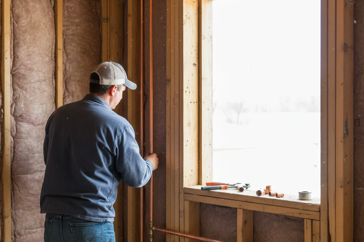 Licensed plumber running new copper supply lines in a Hawthorne home